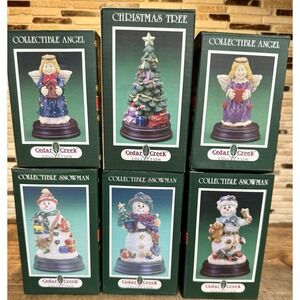 VTG Cedar Creek Collection Christmas Figurines Lot of 6 NIB Angels Snowmen Tree